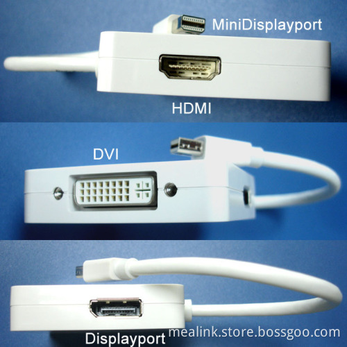 Male Mini Displayport to DVI-D, HDMI or Displayport Female Adapter (YLA-002)